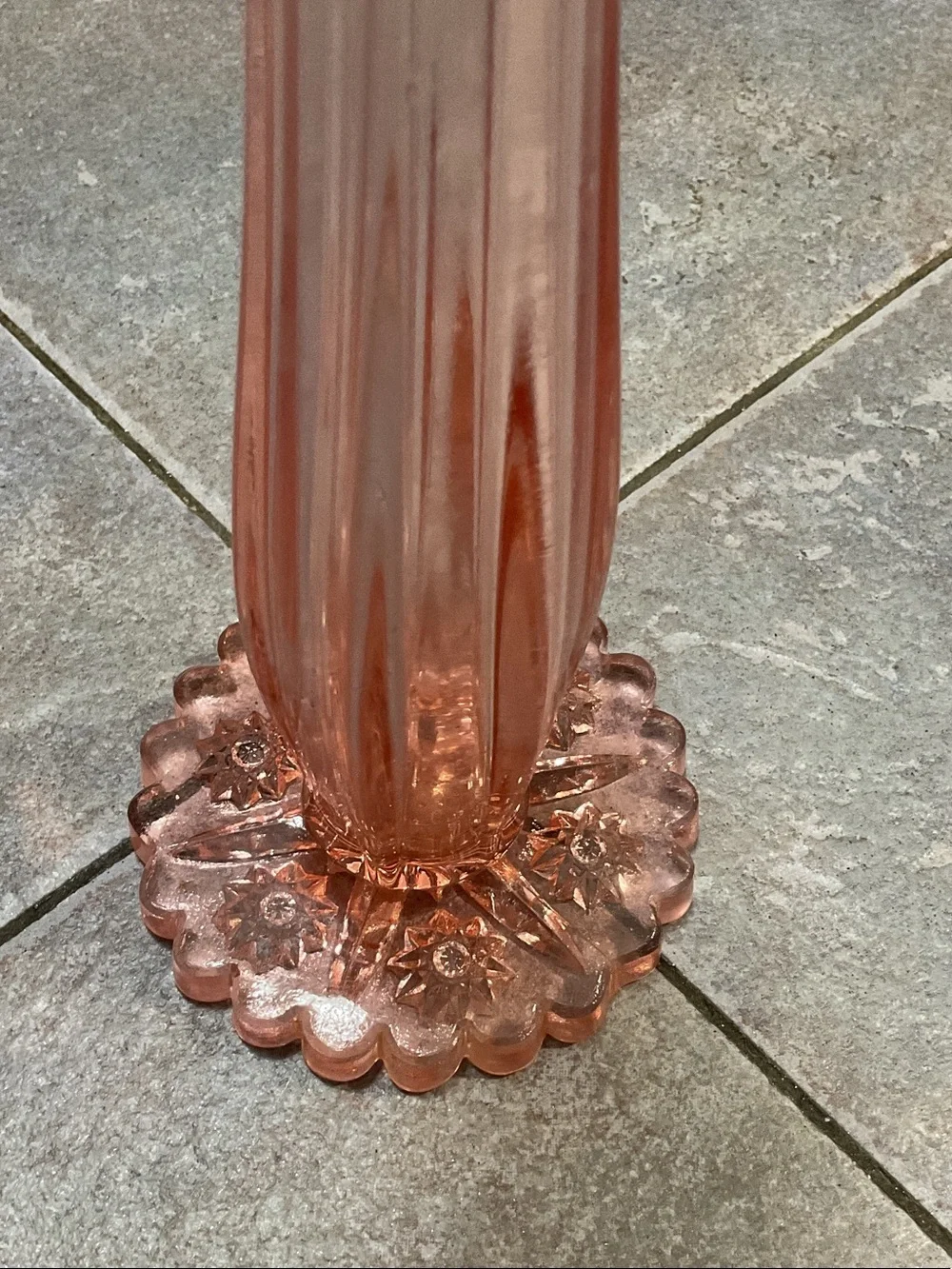 Pink depression bud vase